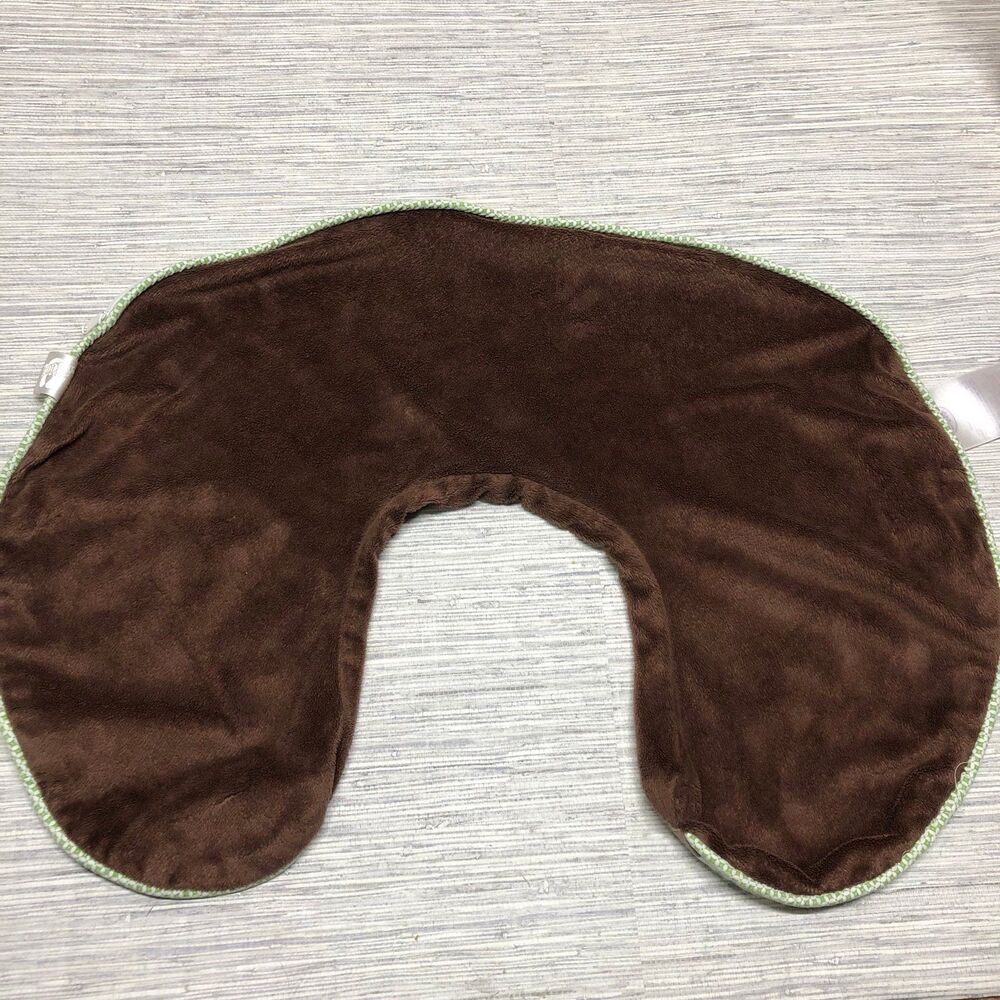 Boppy nursing pillow cover polka dot plush gender neutral green, blue, browns - Picture 3 of 5